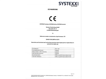 SYSTEXX石英壁布歐盟（CE）認證